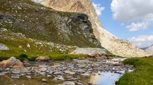 Preview wallpaper rocks, river, stones, grass
