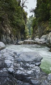 Preview wallpaper rocks, river, water, stream, stones, nature