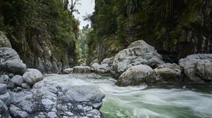 Preview wallpaper rocks, river, water, stream, stones, nature