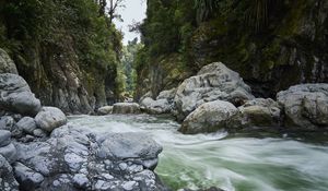 Preview wallpaper rocks, river, water, stream, stones, nature