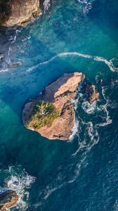 Preview wallpaper rocks, sea, aerial view, water, waves