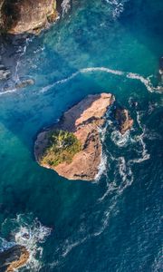 Preview wallpaper rocks, sea, aerial view, water, waves