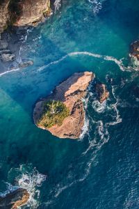 Preview wallpaper rocks, sea, aerial view, water, waves