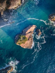 Preview wallpaper rocks, sea, aerial view, water, waves