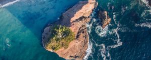 Preview wallpaper rocks, sea, aerial view, water, waves