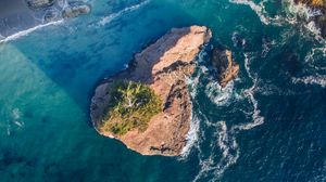 Preview wallpaper rocks, sea, aerial view, water, waves