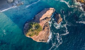 Preview wallpaper rocks, sea, aerial view, water, waves