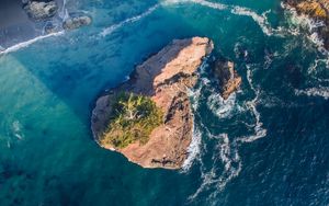 Preview wallpaper rocks, sea, aerial view, water, waves