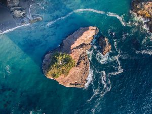 Preview wallpaper rocks, sea, aerial view, water, waves