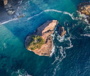 Preview wallpaper rocks, sea, aerial view, water, waves