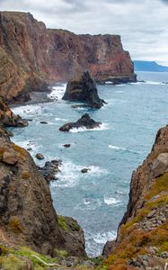 Preview wallpaper rocks, sea, cliff, landscape, nature