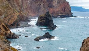 Preview wallpaper rocks, sea, cliff, landscape, nature