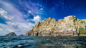 Preview wallpaper rocks, sea, cliff, waves