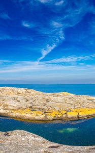 Preview wallpaper rocks, sea, clouds, sky, sweden