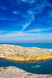 Preview wallpaper rocks, sea, clouds, sky, sweden