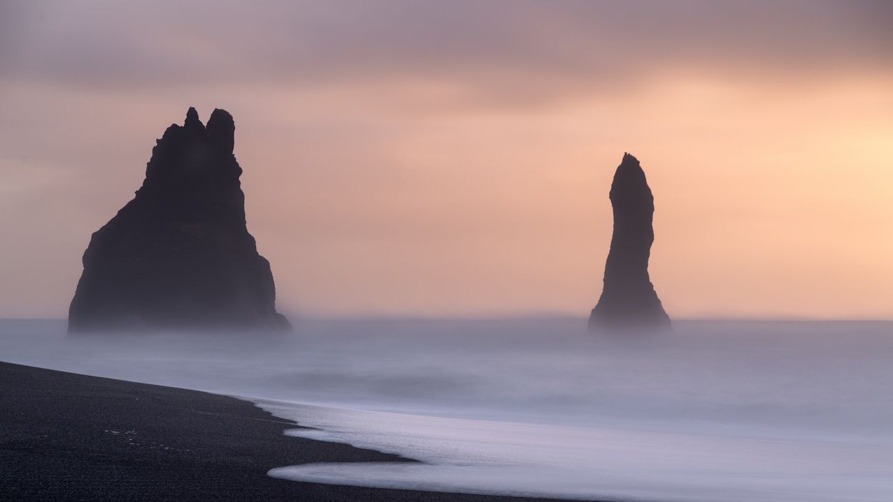 Wallpaper rocks, sea, coast, fog