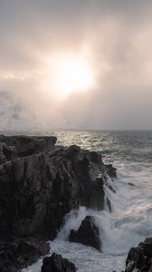 Preview wallpaper rocks, sea, foam, landscape