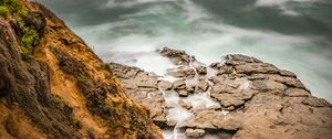Preview wallpaper rocks, sea, fog, nature