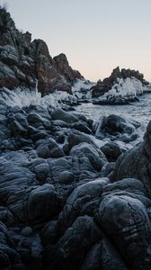 Preview wallpaper rocks, sea, ice, water, nature