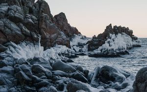 Preview wallpaper rocks, sea, ice, water, nature