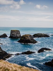 Preview wallpaper rocks, sea, landscape, nature, sky