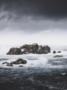 Preview wallpaper rocks, sea, landscape, nature, waves