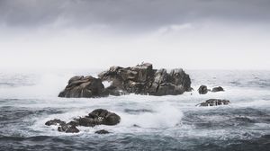 Preview wallpaper rocks, sea, landscape, nature, waves