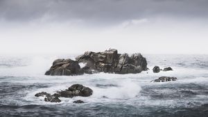 Preview wallpaper rocks, sea, landscape, nature, waves