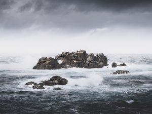 Preview wallpaper rocks, sea, landscape, nature, waves