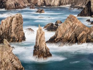 Preview wallpaper rocks, sea, ocean, landscape, nature