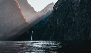 Preview wallpaper rocks, sea, ripples, new zealand