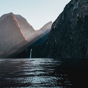 Preview wallpaper rocks, sea, ripples, new zealand