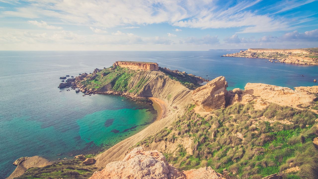 Wallpaper rocks, sea, shore, sky