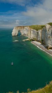 Preview wallpaper rocks, sea, shore, cliff, beach, ocean, nature