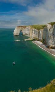 Preview wallpaper rocks, sea, shore, cliff, beach, ocean, nature