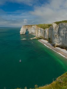 Preview wallpaper rocks, sea, shore, cliff, beach, ocean, nature