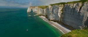 Preview wallpaper rocks, sea, shore, cliff, beach, ocean, nature