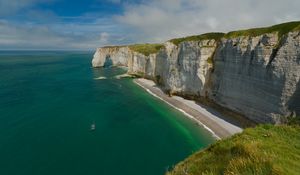 Preview wallpaper rocks, sea, shore, cliff, beach, ocean, nature