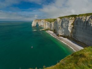 Preview wallpaper rocks, sea, shore, cliff, beach, ocean, nature