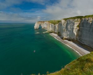 Preview wallpaper rocks, sea, shore, cliff, beach, ocean, nature