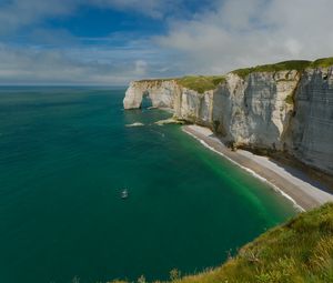 Preview wallpaper rocks, sea, shore, cliff, beach, ocean, nature