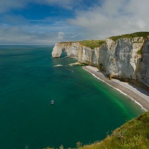 Preview wallpaper rocks, sea, shore, cliff, beach, ocean, nature