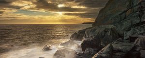 Preview wallpaper rocks, sea, splashes, nature