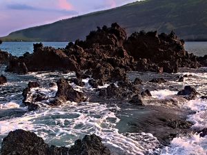 Preview wallpaper rocks, sea, stones, sea foam, nature