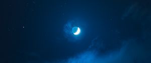 Preview wallpaper rocks, sea, surf, moon, night