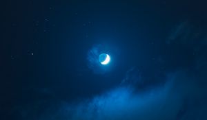 Preview wallpaper rocks, sea, surf, moon, night