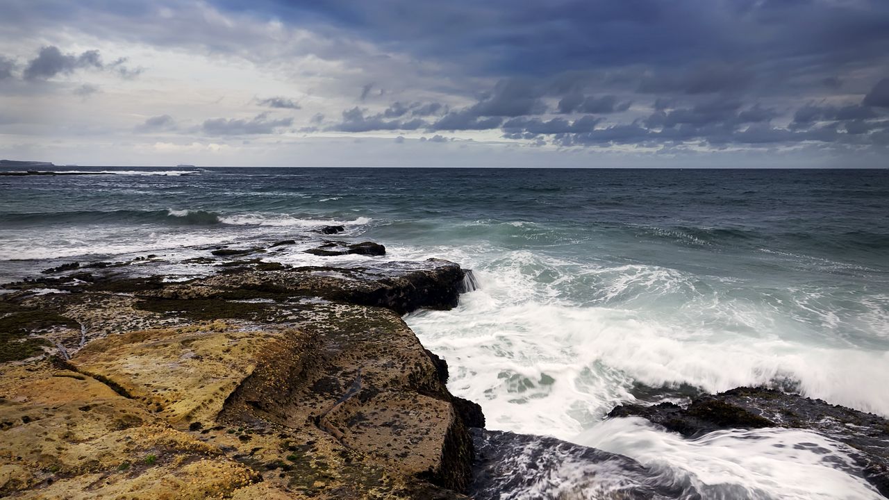 Wallpaper rocks, sea, water, waves