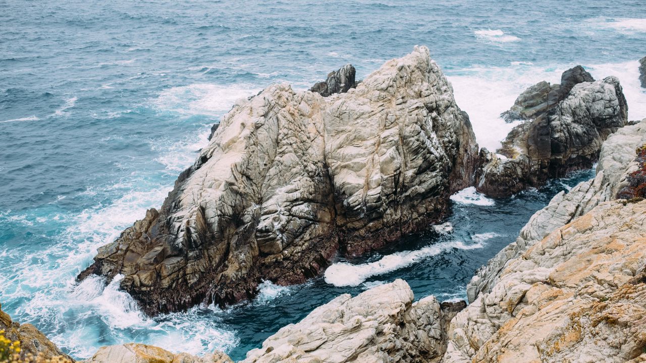 Wallpaper rocks, sea, waves, landscape, nature