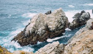 Preview wallpaper rocks, sea, waves, landscape, nature