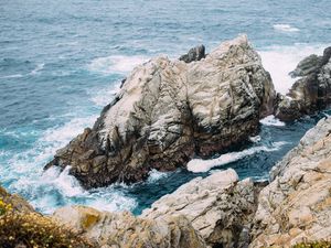 Preview wallpaper rocks, sea, waves, landscape, nature